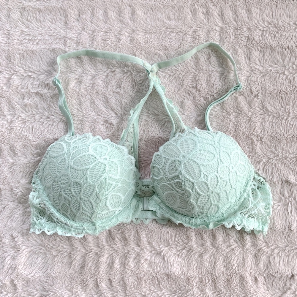 PINK Date Racerback Lace Push Up Bra